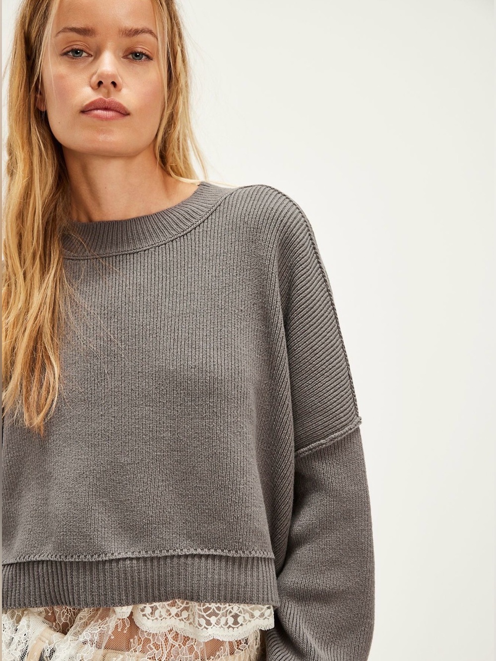 Free People Easy Street Crop Pullover Sweater